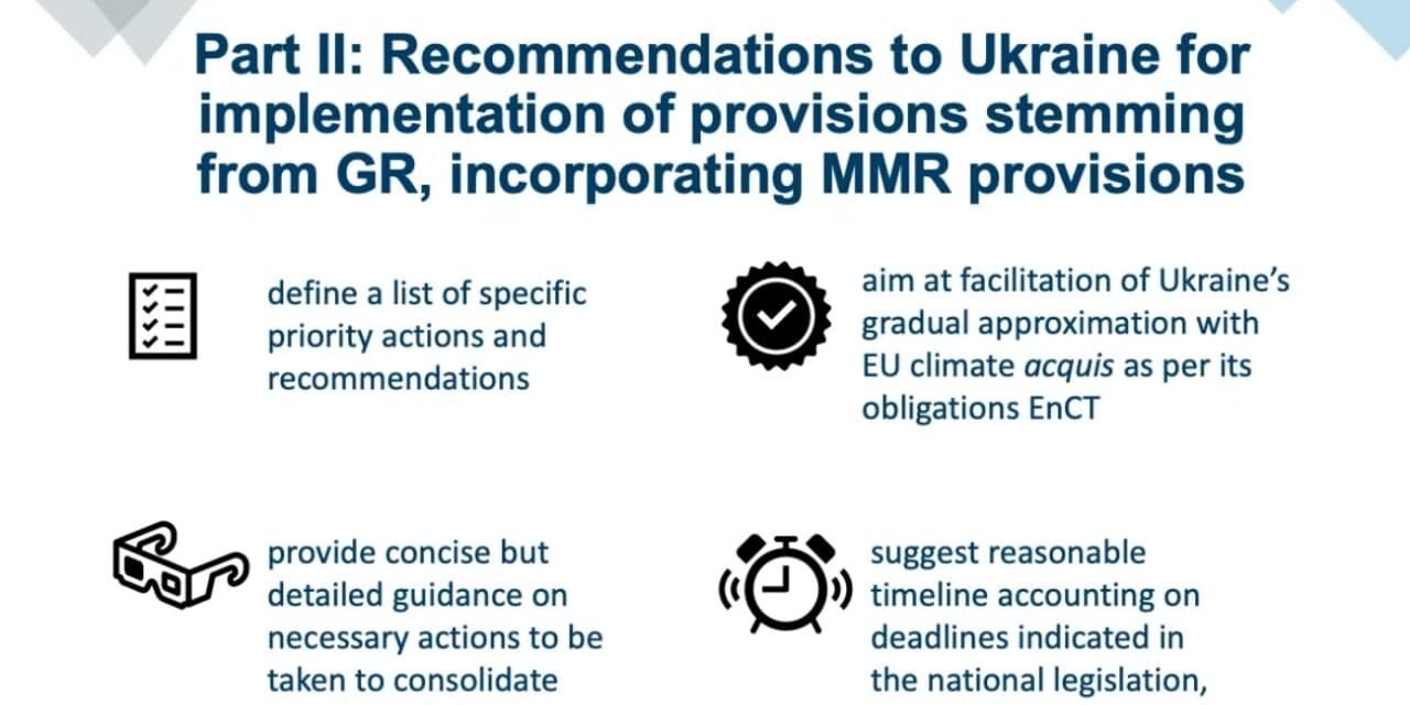 Presenting gap analysis and recommendations on Ukraine’s GHG emissions monitoring and reporting legislation